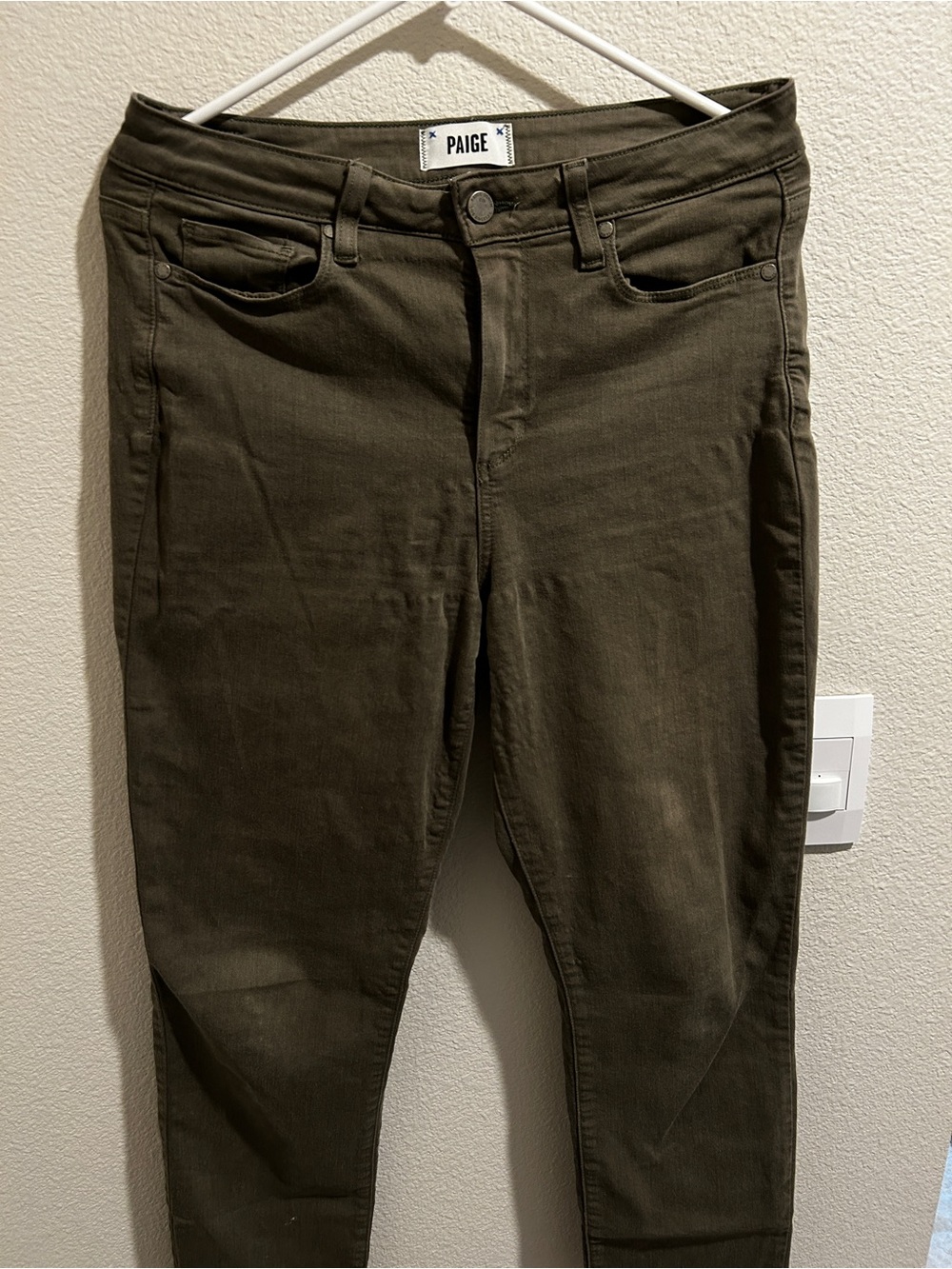 PAIGE Olive-Toned Skinny Jeans